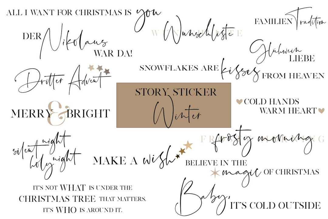 Instagram Story Sticker Set - Winter & Christmas (170 Stickers) - Etsy