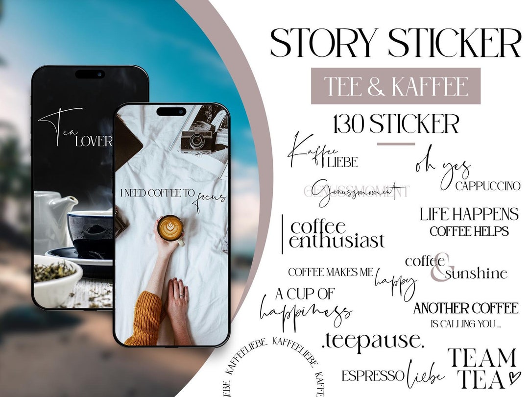 Instagram Story Sticker Set - Coffee & Tea (130 Stickers) - Etsy
