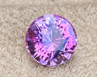 Rare Bicolor Sapphire 1.67ct / Round Violet Sapphire / Custom Engagement Ring | Unheated Sapphire | Multi Color Sapphire