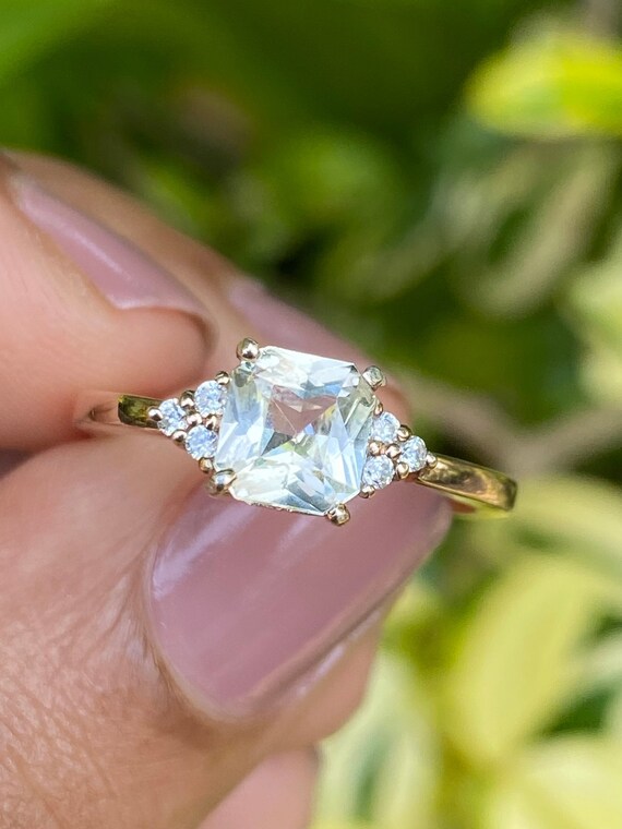 Pale Yellow Sapphire Ring Engagement Ring Blush Sapphire Ring