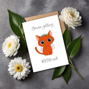 Kat bruiloft gefeliciteerd wenskaart, kattenliefhebber woordspeling huwelijkskaart - verjaardag, verloving, kattenliefhebber cadeau, grappige trouwkaart, bruilofthumor