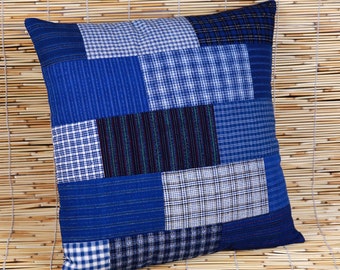 Handmade backrest pillows，Throw Pillows, Patchwork Throw Pillows, Blue Cotton Throw Pillow, Vintage Japanese Throw Pillow