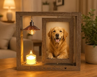 Cornice commemorativa personalizzata per cani, luce notturna personalizzata con foto di gatti, regalo di condoglianze per la perdita di un animale domestico, lampada commemorativa del Ponte dell'Arcobaleno, regalo con ritratto di animale domestico