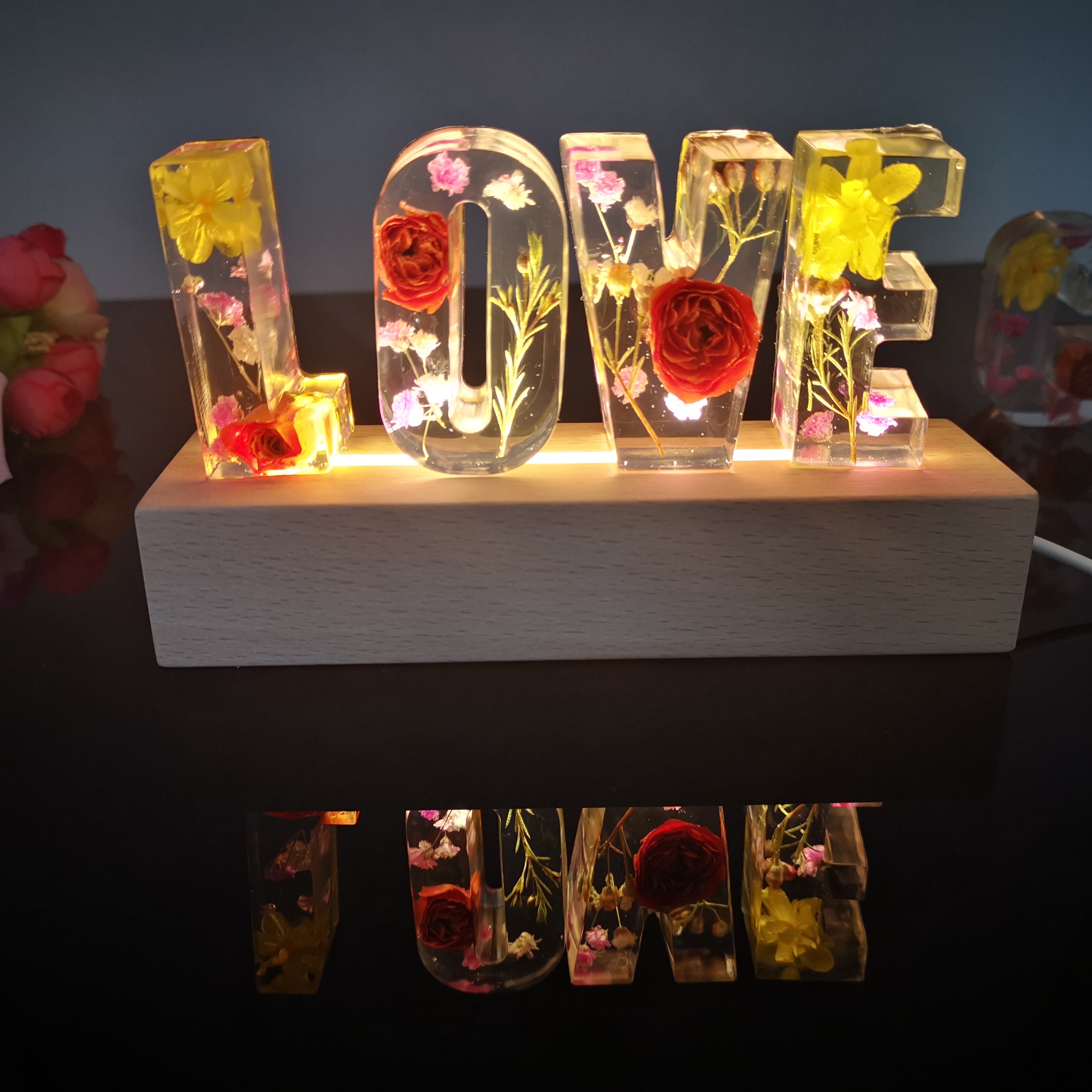 Resin letter lamp/Customized resin letter lights/LED Etsy