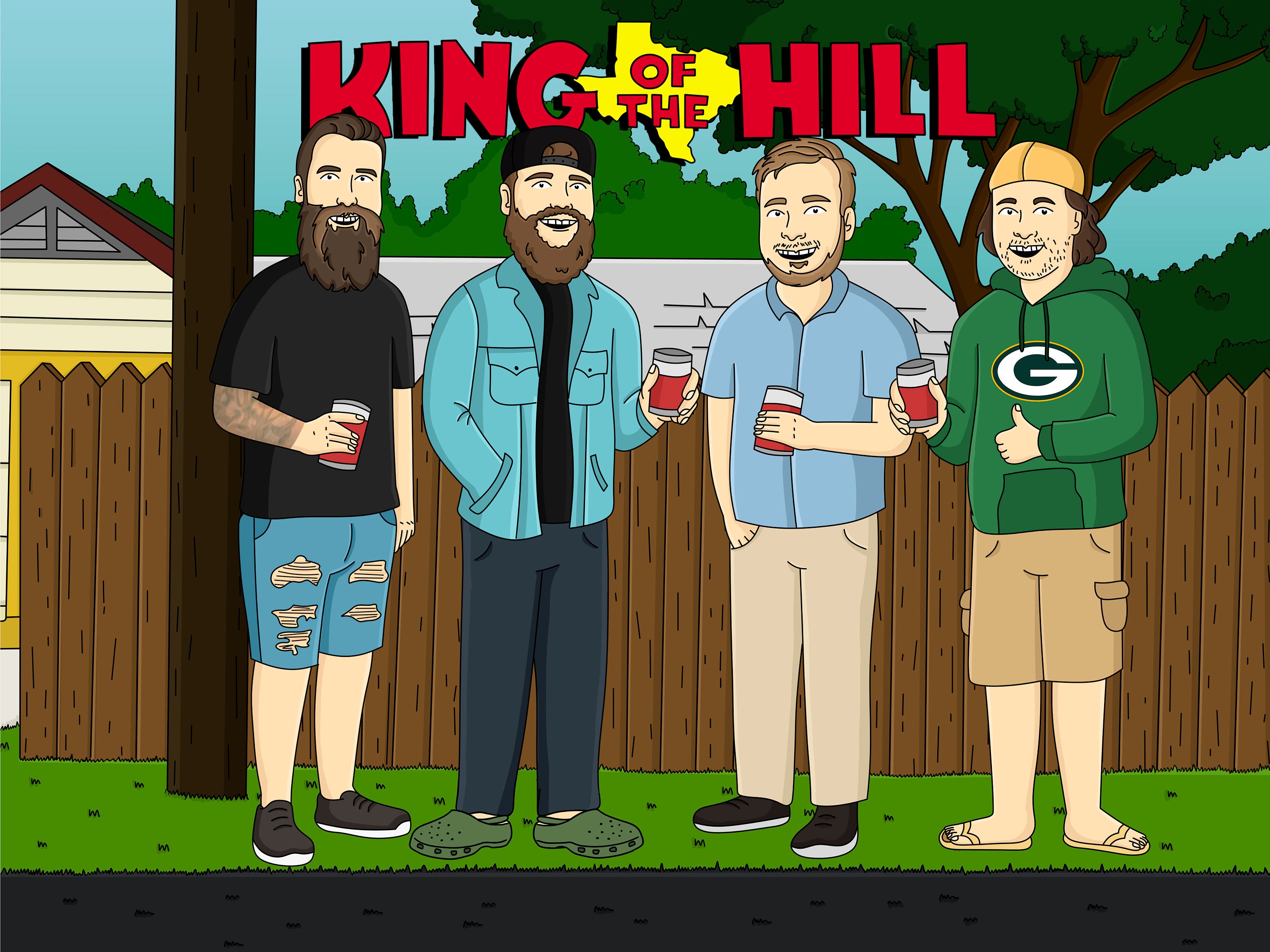 King of the Hill Custom Portrait – Happy Tooned