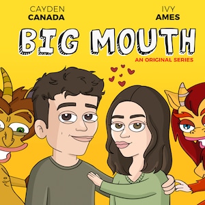 BIG MOUTH Custom Portrait Drawing, Funny Personalized Family & Couple Portrait, Birthday Gift, Unique Custom Drawing, Anniversary Gift