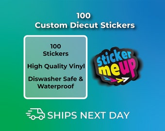 100 Custom Die Cut Vinyl Stickers | Waterproof Business Decals