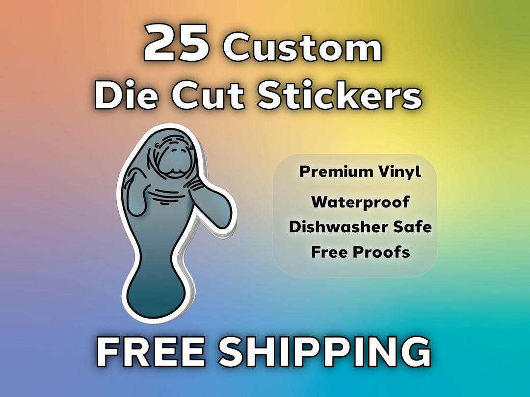 25 Custom Die Cut Stickers | Waterproof Vinyl Logo Stickers | Business ...