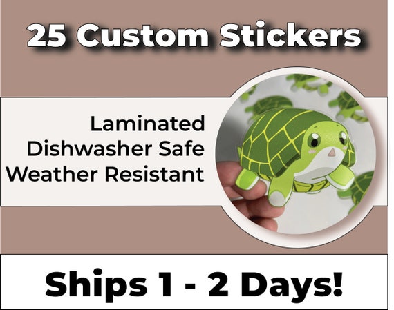 25 Custom Logo Stickers: Laminated Vinyl, Business Branding