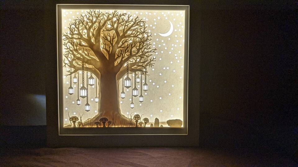 The Sacred Tree, Paper Cut Light Box - Etsy