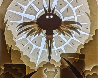 The Radiance - Caja de luz / caja de sombras con temática de videojuego Hollow Knight