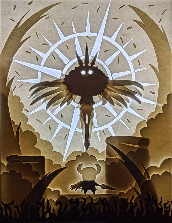 The Radiance Hollow Knight Videogame Themed Paper Cut Light | Etsy