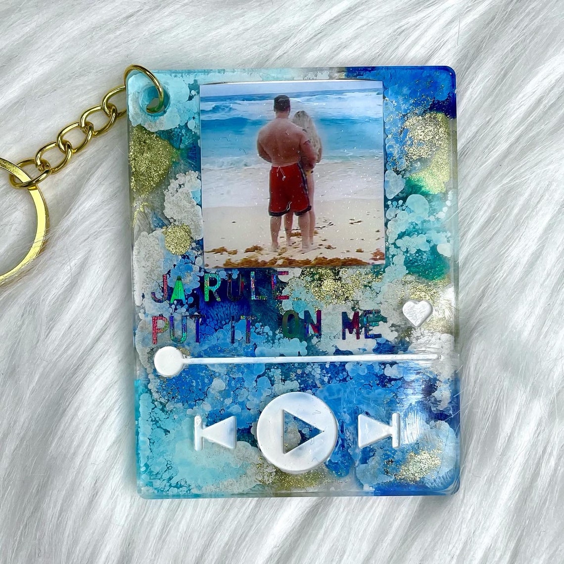 Personalised Keychain Music Player Keyring Etsy