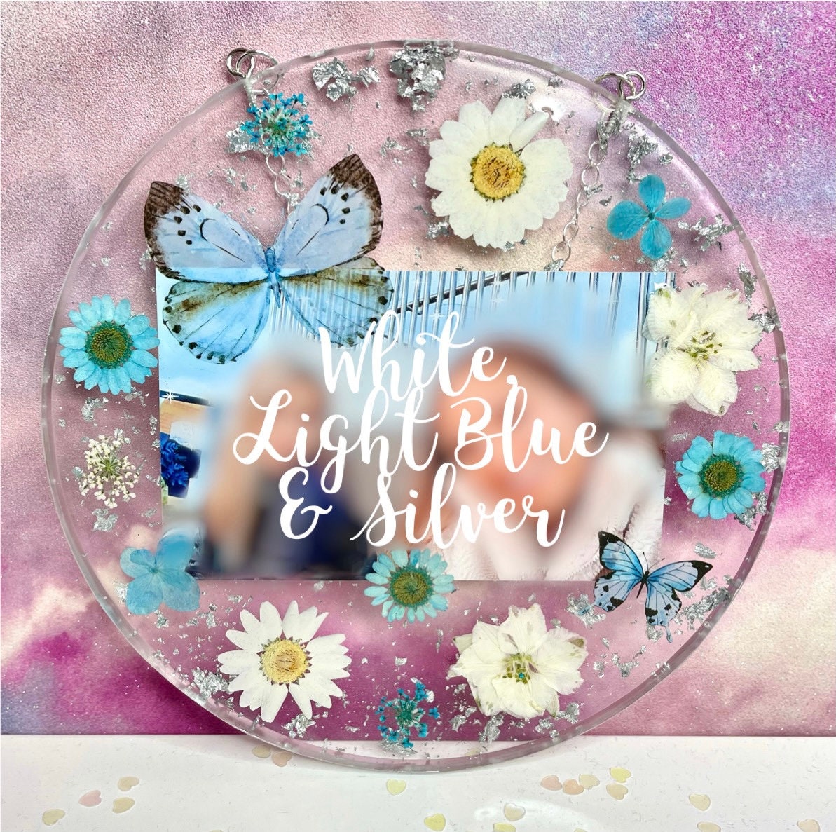 Resin Photo Frame Flower Wall Hanging Personalised Frame Etsy UK