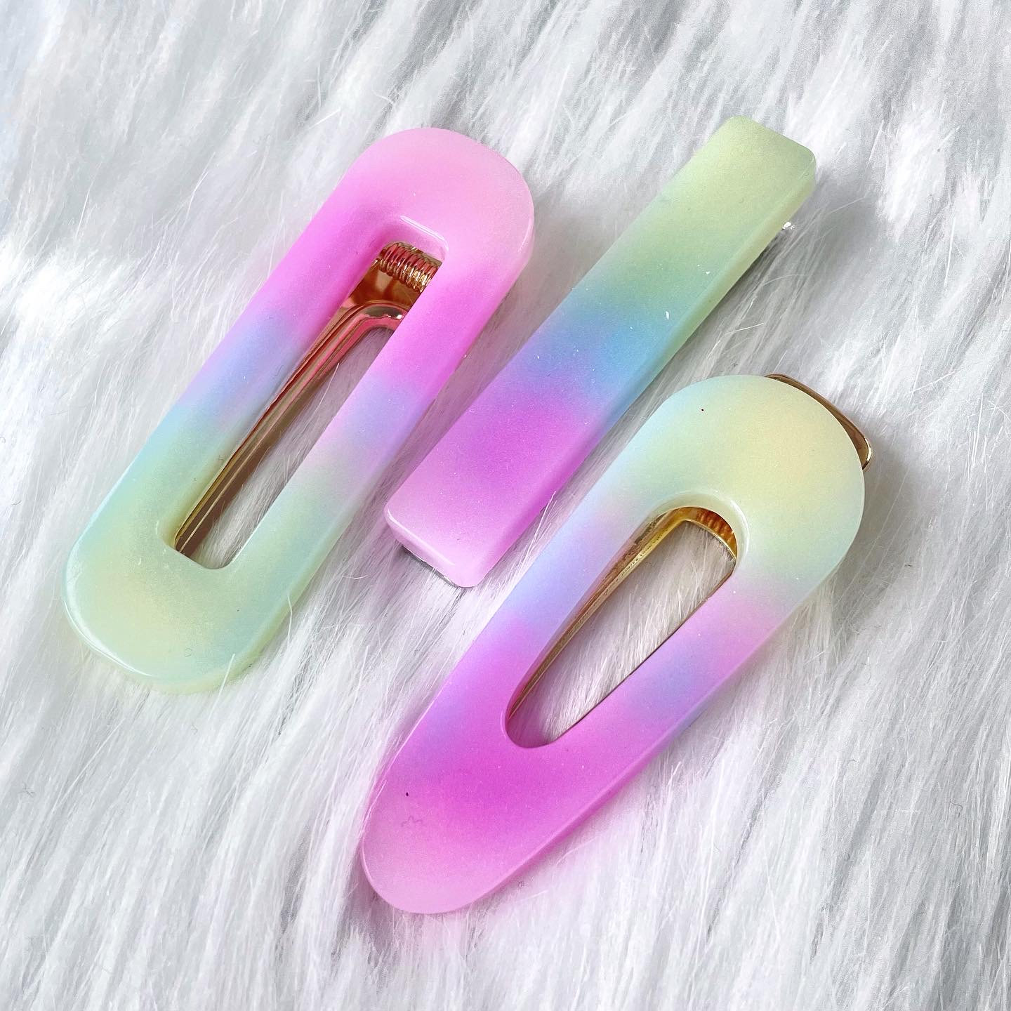 Pastel Rainbow Hair Clips Cute Hair Accessories Etsy