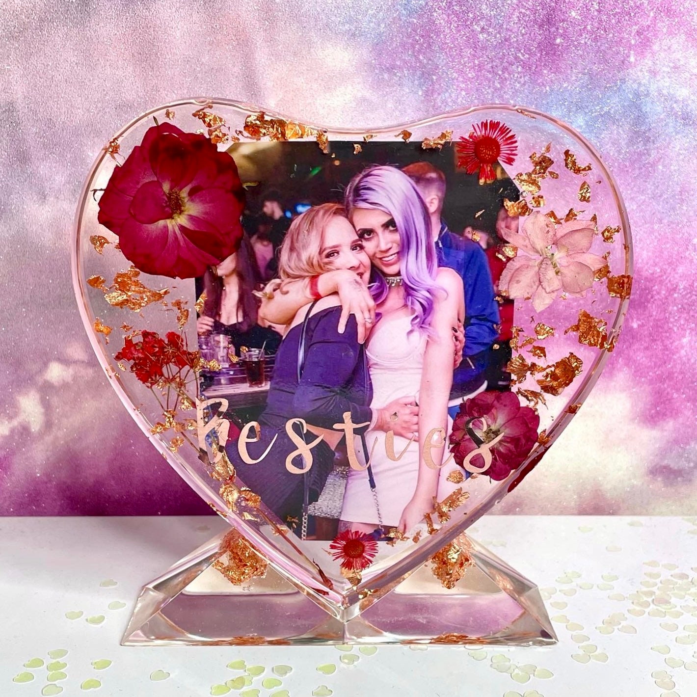 Large Holographic Heart Photo Frame Resin Mold Valentine's - Temu