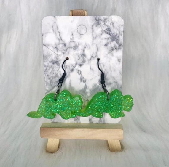 Dinosaur Earrings, Dinosaur Gifts, Triceratops Earrings, Unique