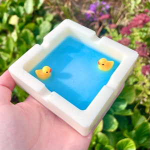 Bath Duck Ashtray, Unusual Resin Ashtray, Trinket Dish, Rubber Duck Gift