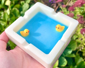 Bath Duck Ashtray, Unusual Resin Ashtray, Trinket Dish, Rubber Duck Gift