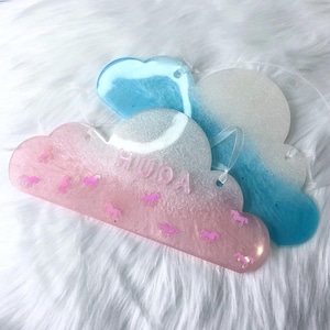 Personalised name plaque, bedroom door plaque, customised hanging decor, Cloud shape plaque, kids bedroom accessories