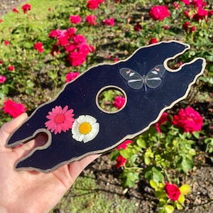 Black Wine Butler, Butterfly & Flower Wine Glass Holder, Party Decor, Table Decorations, Party Items, Homewarming Gift