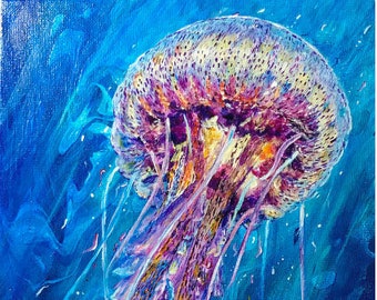 Magical World Jellyfish Acrylic Painting