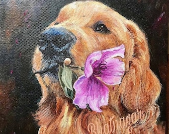 Custom Pet Portrait Handmade on Acrylic