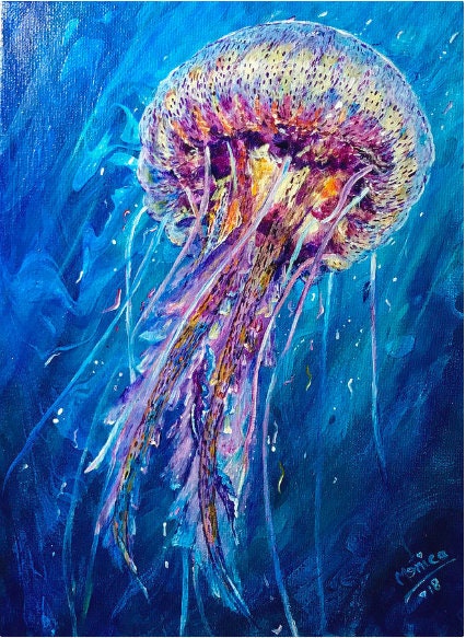 Jellyfish acrylic sale painting