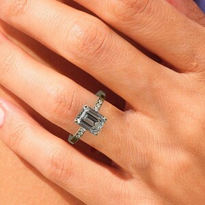 2.3Ct Lab Created Diamond Engagement Ring | Colorless Moissanite Ring | Radiant Solitaire Engagement Ring | 4 Prong Setting Ring 14K Gold