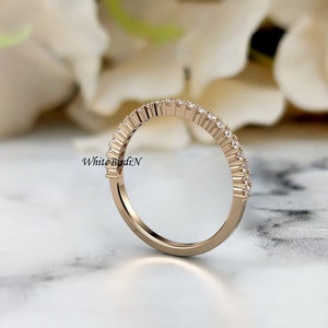 Delicate Eternity Ring by CaitlynMinimalist • Half Eternity Band • Moissanite Engagement Ring • Anniversary Ring • Wedding Ring •
