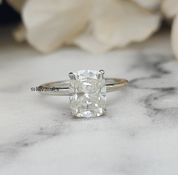 Etsy cushion cut engagement ring deals
