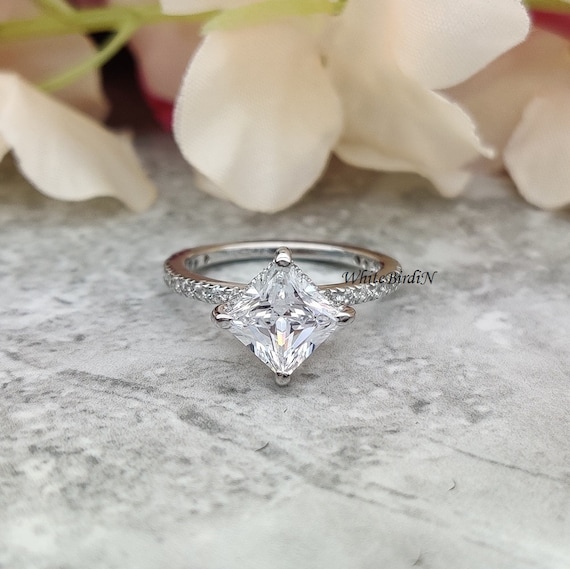 CT 7mm Hidden Halo Moissanite Engagement in Solid Gold