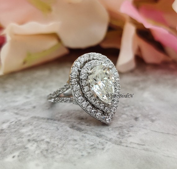 Etsy pear shop engagement ring