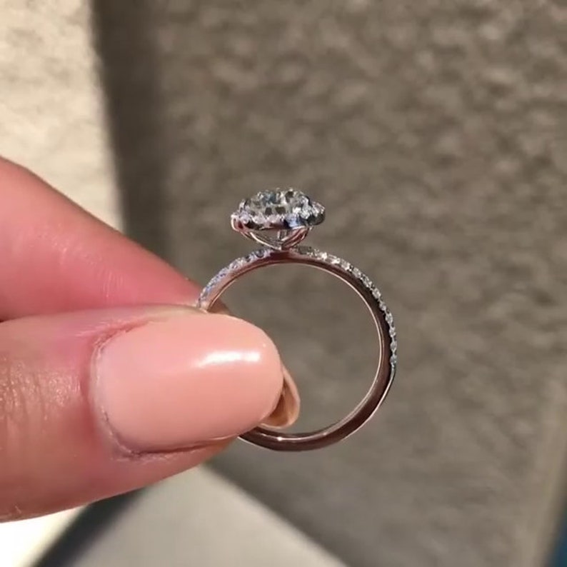 Anniversary Ring Pear Diamond Ring 14k Solid white Gold Pear Cut Moissanite Wedding Ring 10x7 MM Pear Cut Halo Moissanite Engagement Ring