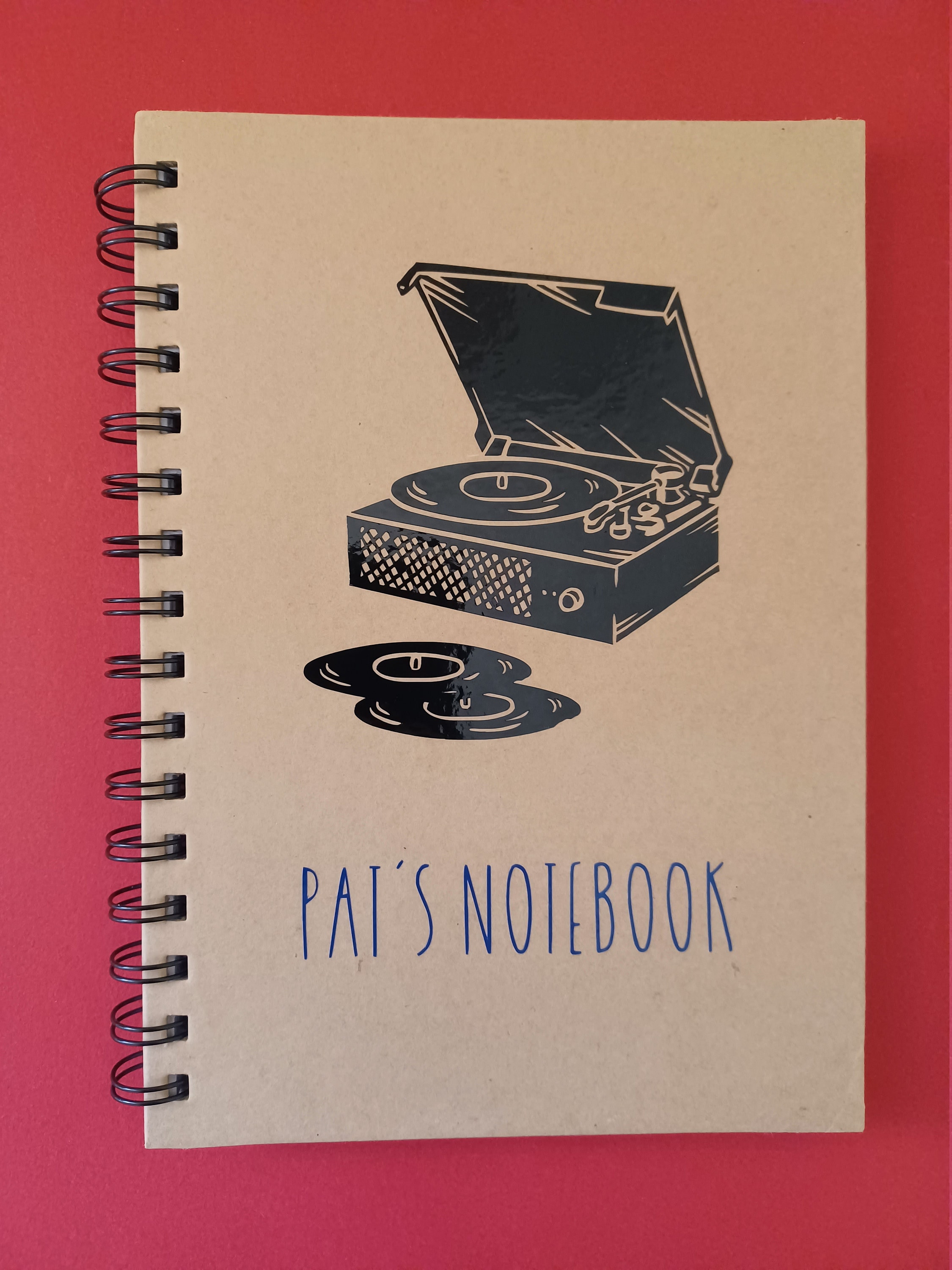 Personalised Record Player Notebook