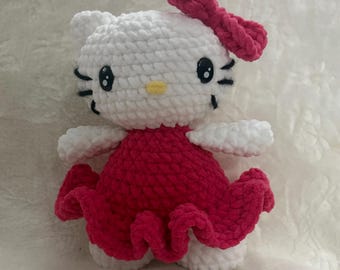 Patrón de crochet para un gatito con vestido