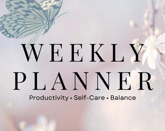Planificador semanal imprimible de 8,5 x 11 pulgadas / Planificador minimalista de autocuidado y productividad / Descarga instantánea