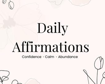 Afirmaciones diarias para imprimir / Amor propio y calma (Descarga instantánea)