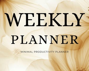 Planificador semanal minimalista imprimible / Productividad y autocuidado (PDF)