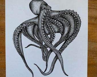 Print - A4 Sea themed prints created from original pen drawings by DarcieDeeDesigns