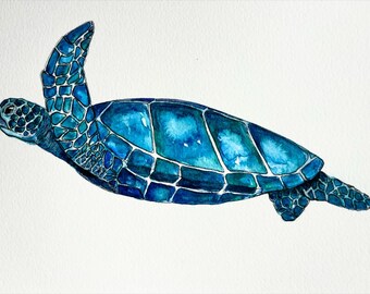 Print - A4 watercolour sea prints created from original paintings by DarcieDeeDesigns