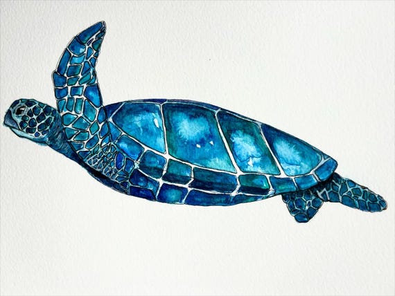 Print - A4 watercolour sea prints created from original paintings by DarcieDeeDesigns