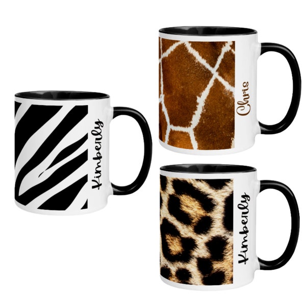 Custom Coffee Mug Animal Print  Zebra Home Decor Gift for Her, Coffee Lover 11 oz Hot Beverage Cup Java Cup for Birthday  Gift Mother's D