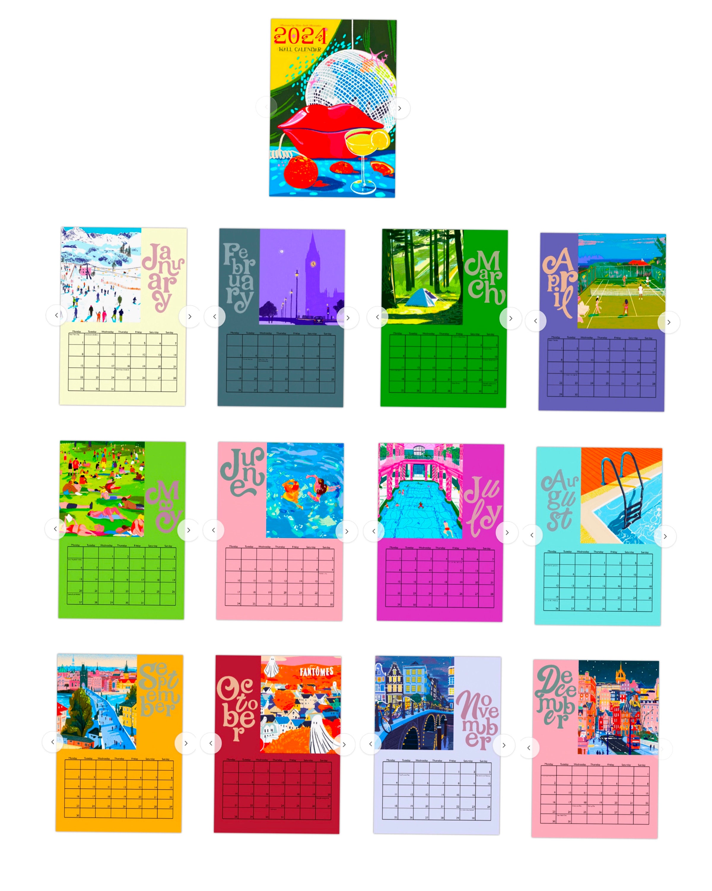2024 A4 Wall Calendar Etsy UK
