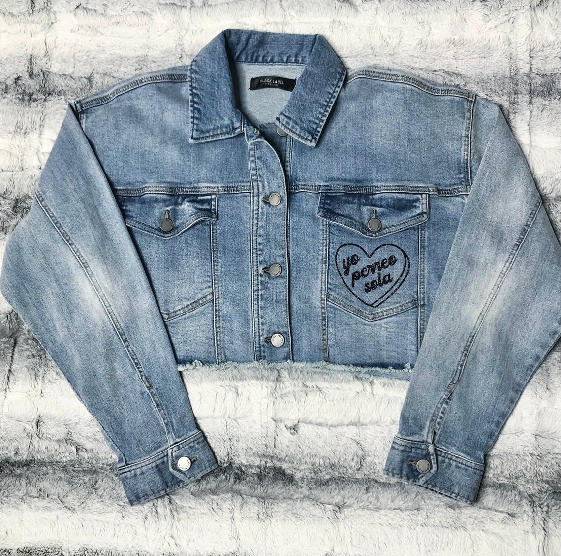 Custom Bad Bunny Denim Jacket Custom Bad Bunny Merch Bad Etsy