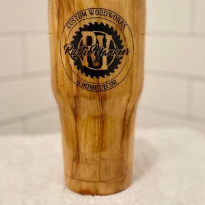 Personalized Wood Grain Tumbler