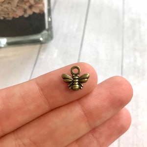 30 Bronze Bee Charms: Tibetan Style Insect Pendants