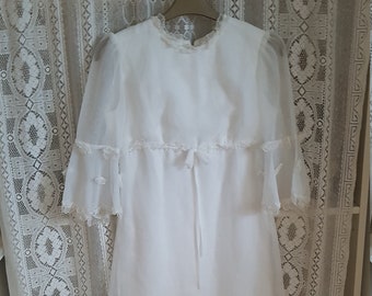 Vintage Brautkleid Kommunionskleid Trevira Hochzeitskleid kleine Größe #22024