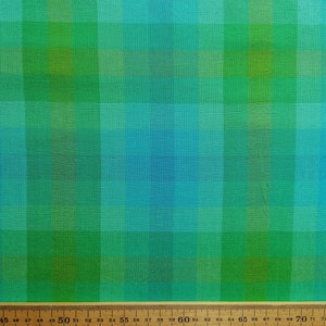 Alison Glass Sunprints for Makower, Green Colour Woven (not printed) Madras Check, 100% Cotton, Quilting, Dressmaking, Craft, Bags,