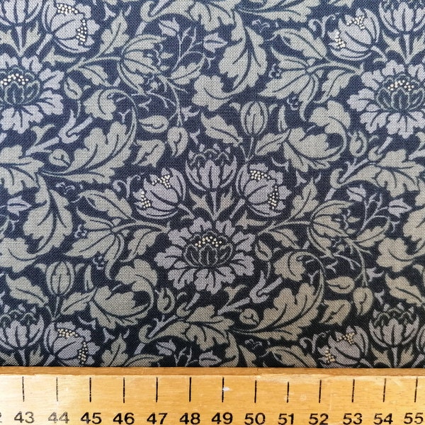 Flowering Scroll in Ebony from Best of Morris by Moda, Morris & Co design, 100% Cotton, Quilting, Clothing, Masks, Bags, Cushion Covers